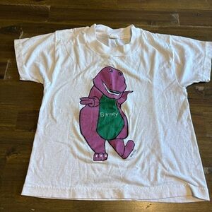 Barney Kids Tee T-Shirt Vintage 90s Y2K M 6-8 RARE Printed USA Single Stitch
